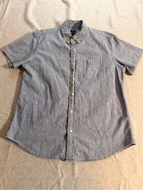 J. Crew Short Sleeve Button-Down Shirt - Gray